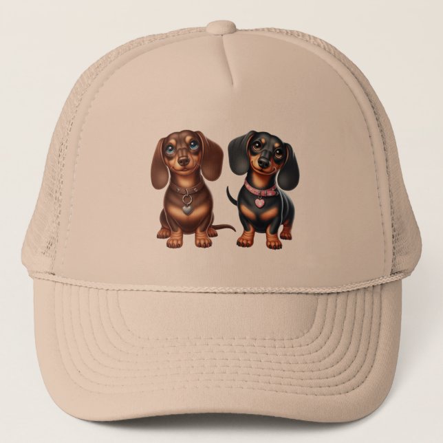Cute Dachshund-vänner Keps (Framsida)
