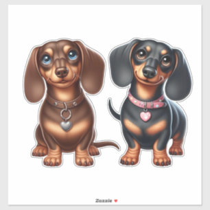 Cute Dachshund-vänner Klistermärken