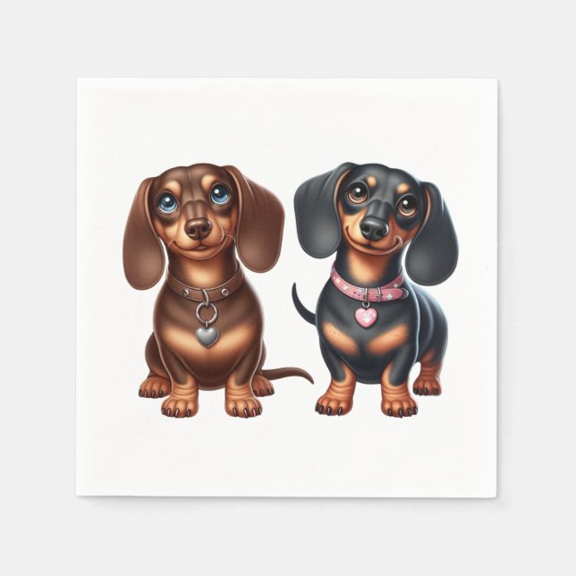 Cute Dachshund-vänner Pappersservett (Framsidan)