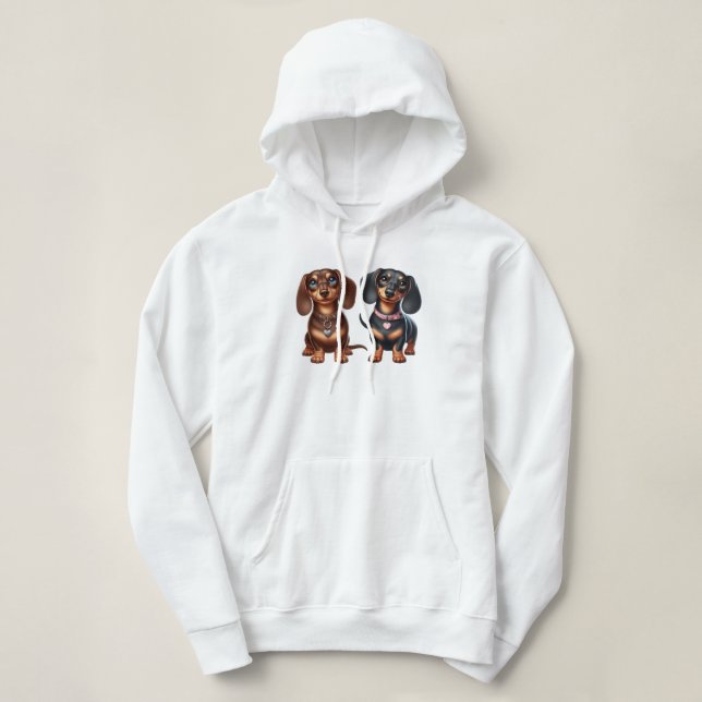 Cute Dachshund-vänner T Shirt (Design framsida)