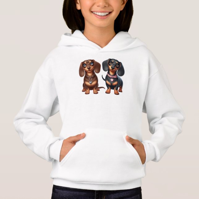 Cute Dachshund-vänner T Shirt (Framsida)
