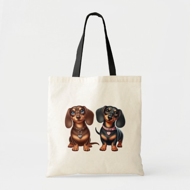 Cute Dachshund-vänner Tygkasse (Framsidan)