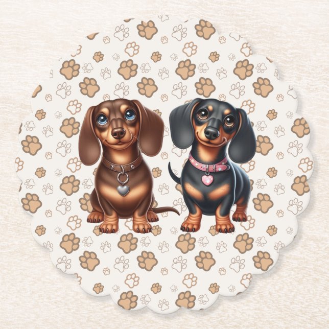 Cute Dachshund-vänner Underlägg Papper (Framsida)