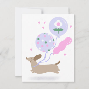 Cute Dachshund Weiner Hund älskare Party Rosa OSA Kort