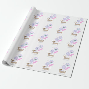 Cute Dachshund Weiner Hund älskare Party Rosa Presentpapper