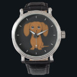 Cute Dachshund | Wiener-Hund för Tecknad Armbandsur<br><div class="desc">Den här hund vurna finns i olika stilar-för manar,  kvinnor och barn. Ett coola mode-tillbehör som ger en underbar gåva till mjukt jackat rött Dachshund älskare. Besök Jenns Doodle World för många fler hund aveln-klockor i snyggten.</div>