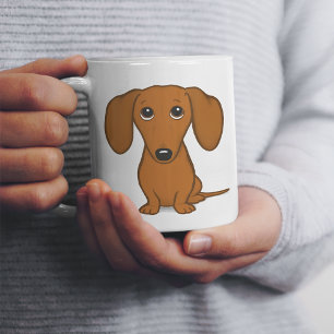 Cute Dachshund   Wiener-Hund för Tecknad Jumbo Mugg