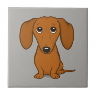 Cute Dachshund Wiener-Hund för Tecknad Kakelplatta