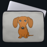 Cute Dachshund| Wiener-Hund för Tecknad Laptop Fodral<br><div class="desc">Cute-Tecknad Doxie</div>