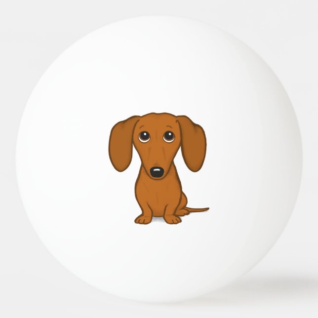 Cute Dachshund | Wiener-Hund för Tecknad Pingisboll (Framsidan)