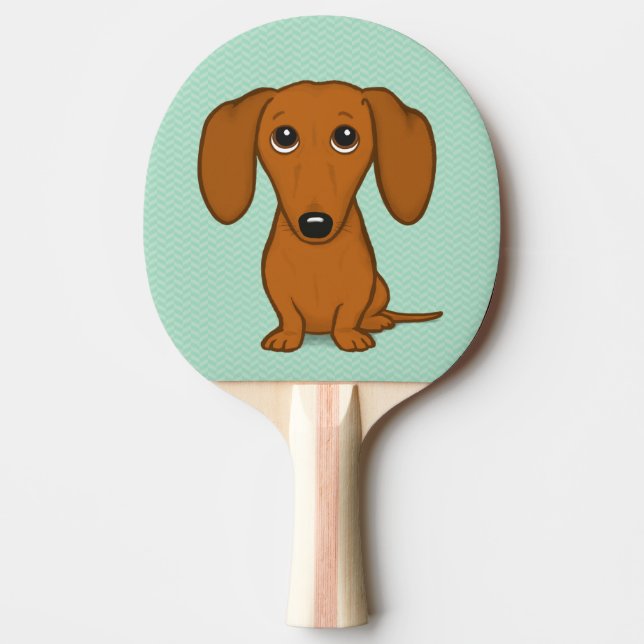 Cute Dachshund | Wiener-Hund för Tecknad Pingisracket (Framsidan)