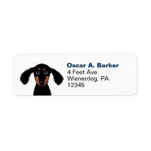 Cute Dachshund Wiener Hund Returadress Etikett