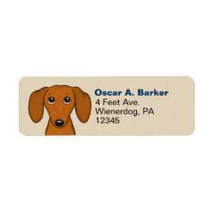 Cute Dachshund Wiener Hund-Returetiketter Returadress Etikett