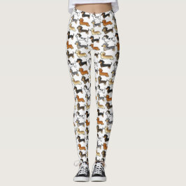 Cute Dachshund Wiener Hundar Anpassade Yoga Leggings