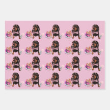 Cute Dachshund Wrapping Papper 48 x 73 cm