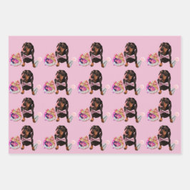 Cute Dachshund Wrapping Papper 48 x 73 cm