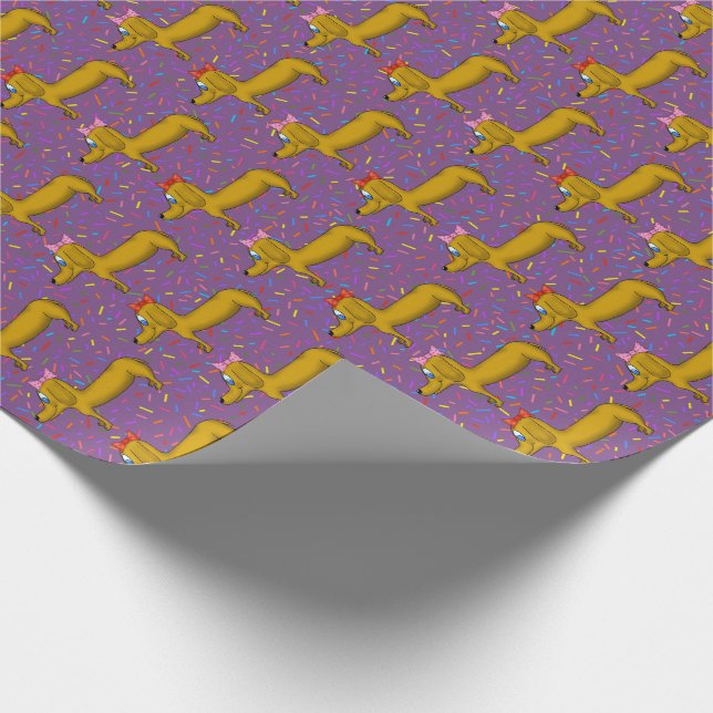 Cute Dachshund Wrapping Papper Presentpapper (Hörn)