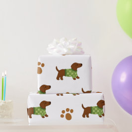 Cute Dachshund Wrapping Papper Presentpapper