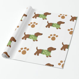 Cute Dachshund Wrapping Papper Presentpapper