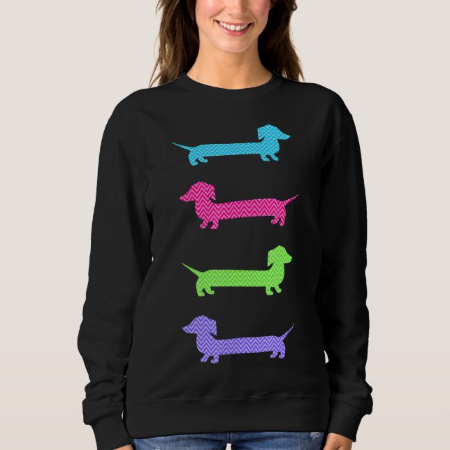 Cute Dachshunds Colorful T Shirt (Framsida)