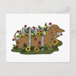 Cute Dachsund-vykort eller Mini Art-utskrift Vykort