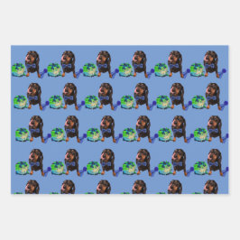 Cute DachsundLove Wrapping Papper 48 x 73 cm