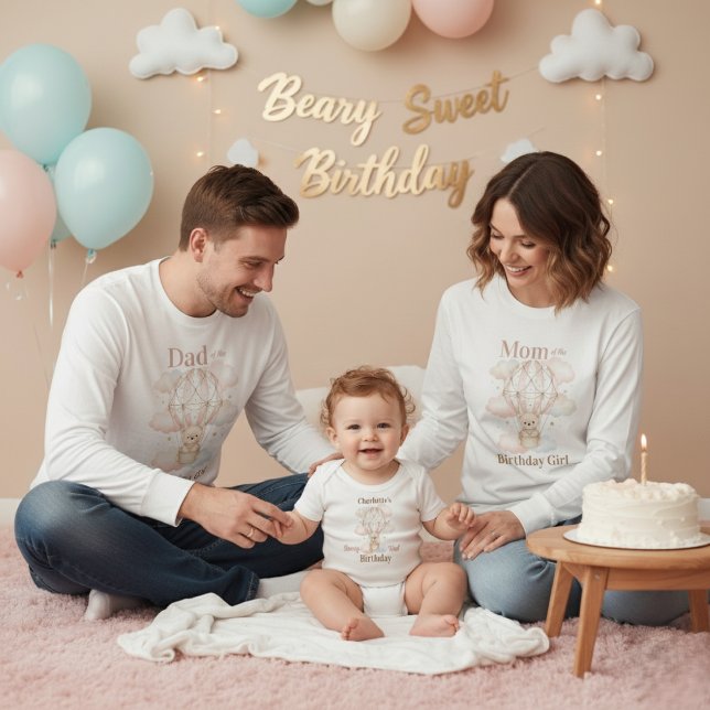 Cute Dad of the Bearly Birthday T-Shirt (Skapare uppladdad)