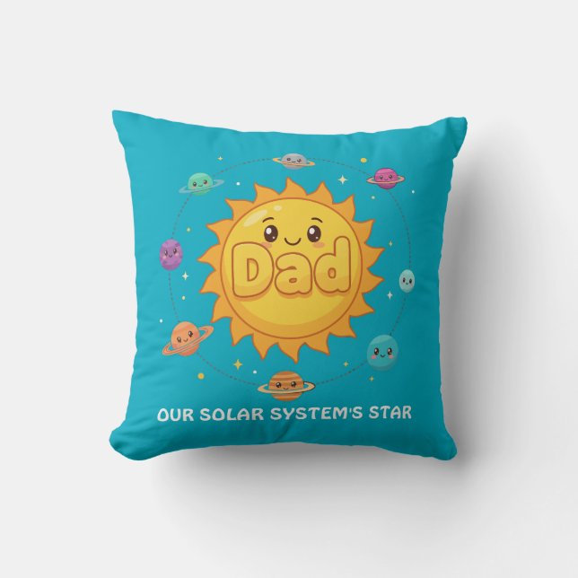 Cute Dad Solar System Star Space Cartoon Kudde (Framsida)