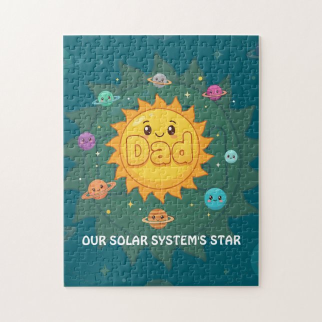 Cute Dad Solar System Star Space Cartoon Pussel (Vertikal)