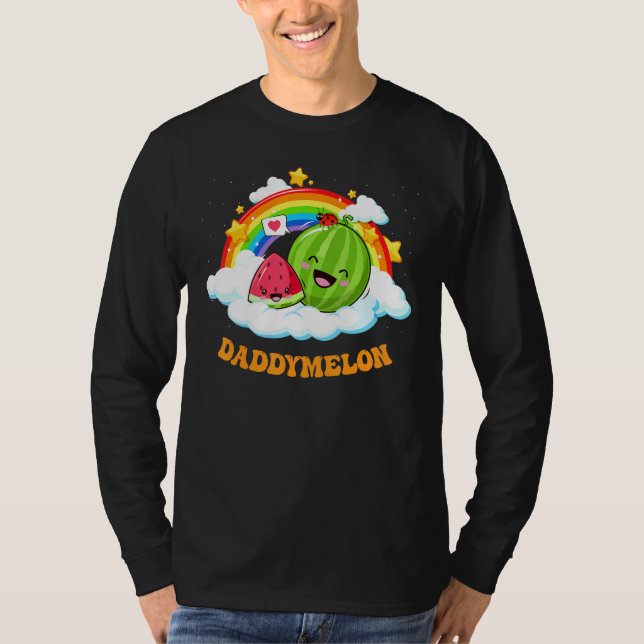 Cute Daddy Melon Rainbow Watermelon Summer T Shirt (Framsida)