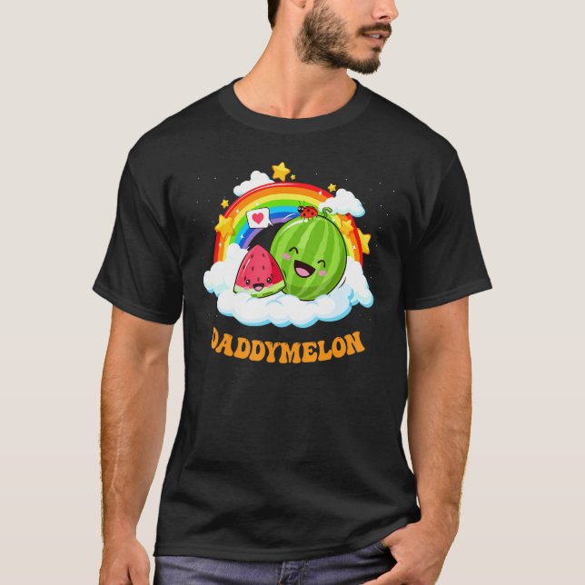 Cute Daddy Melon Rainbow Watermelon Summer T Shirt (Framsida)