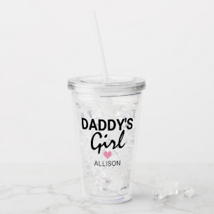 Cute Daddys Girl Rosa Heart Personlig Kids Take Away Mugg