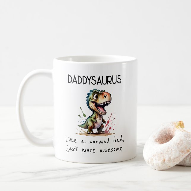Cute Daddysaurus Fars dag Kaffemugg (Med munk)