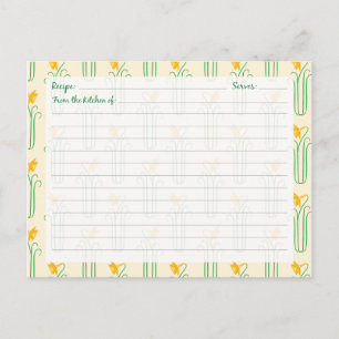 Cute Daffodil Recipe-kort Vykort