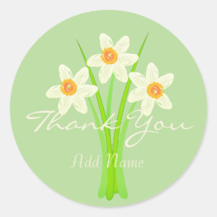 Cute Daffodils Tack Sticker Runt Klistermärke
