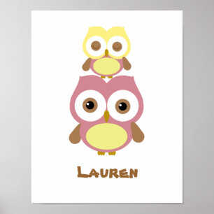 Cute-daghemsflickan uggla poster