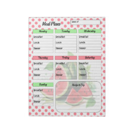 Cute Daily Mouth Watering Watermelon Meal Planner Anteckningsblock