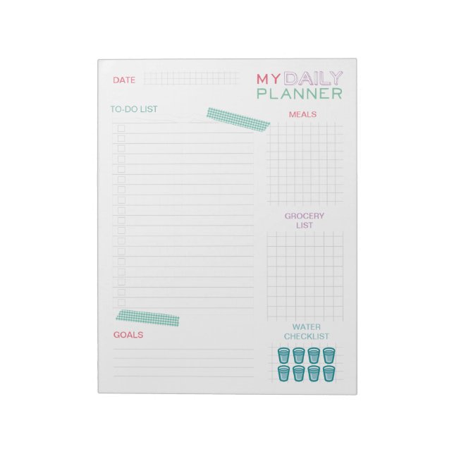 Cute Daily Planner Anteckningsblock (Roterad)