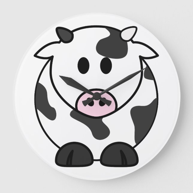 Cute Dairy Cow Stor Klocka (Framsida)