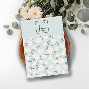 Cute Daisy Blommigt Aqua Blue Logotyp Earring Hold Visitkort