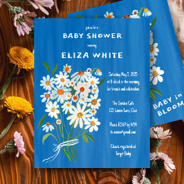 Cute Daisy Bouquet Handmålad Anpassningsbar Babykl Inbjudningar