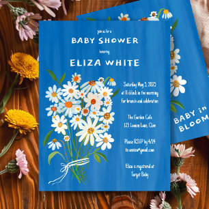 Cute Daisy Bouquet Handmålad Anpassningsbar Babykl Inbjudningar