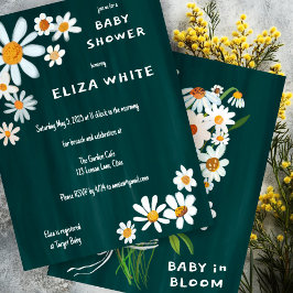 Cute Daisy Bouquet Handmålad Anpassningsbar Babykl Inbjudningar