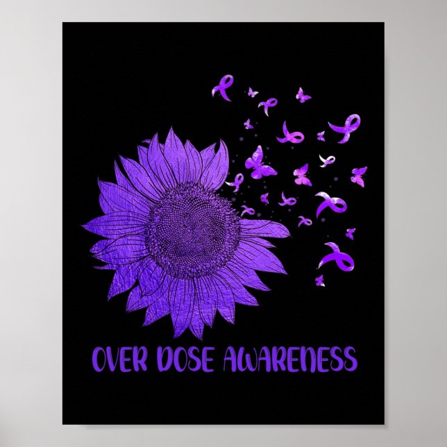 Cute Daisy Butterflies Lila Ribbon Överdosering Aw Poster (Framsidan)