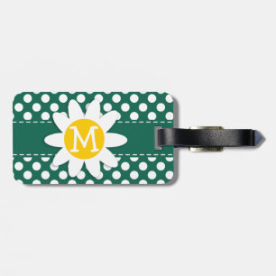 Cute Daisy; Flaska Grönt Polka dots Bagagebricka