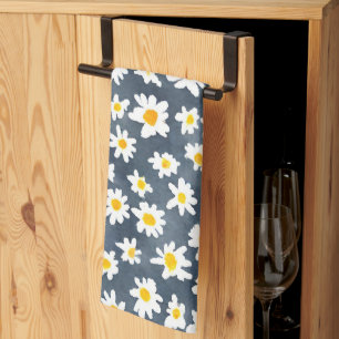 Cute Daisy Flower Botanical children mönster gradi Kökshandduk