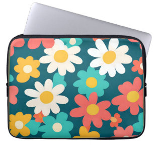Cute Daisy Flower Botanical mönster skolflicka Laptop Fodral