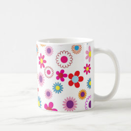 Cute Daisy Flower Mönster Kaffemugg