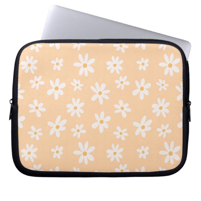 Cute Daisy Flower Mönster Laptop Fodral (Framsidan)