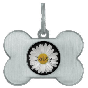Cute Daisy Flower Namn ID-bricka Husdjur
